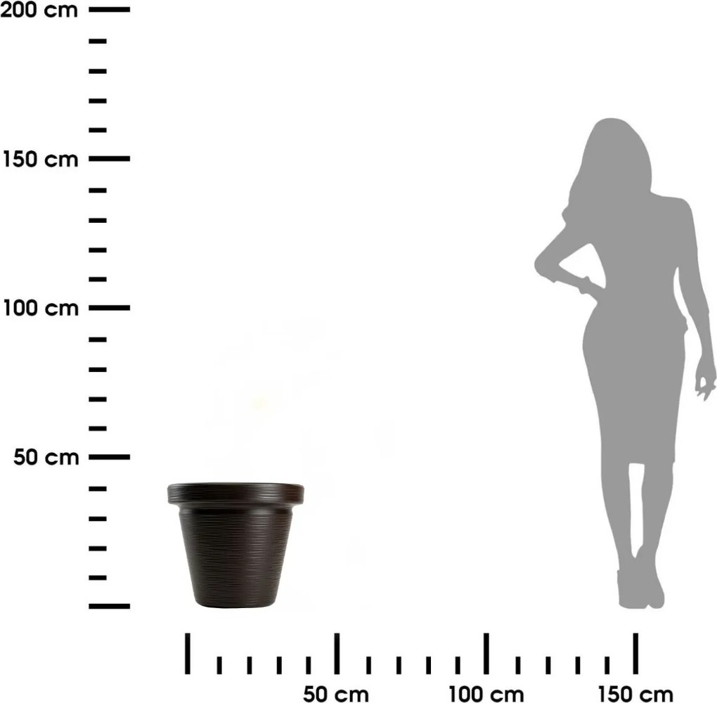 PLASTOVÝ KVETINÁČ SRTIA RIFLO 55X48 CM TMAVOHNEDÁ