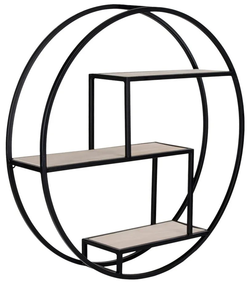 Čierna/v prírodnej farbe poschodová polica z masívu paulownie 62 cm Rotterdam – House Nordic