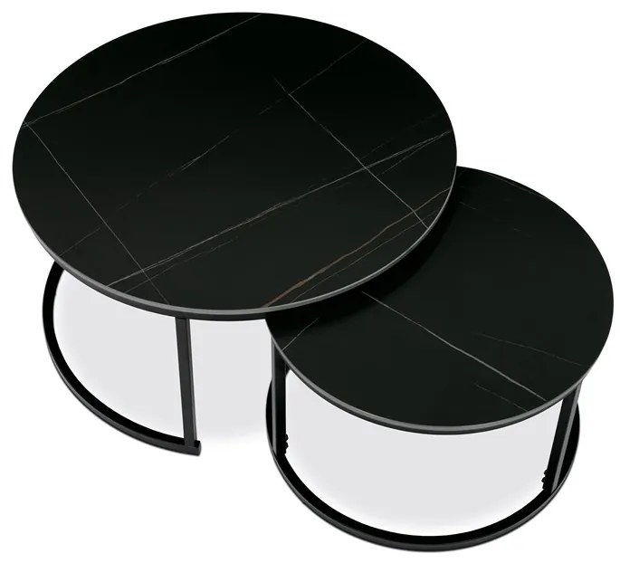 Autronic BONTEC Konferenčný stolík 80x80x43cm, spekaná keramika, mramor, AHG-404 BK Farba: Čierna