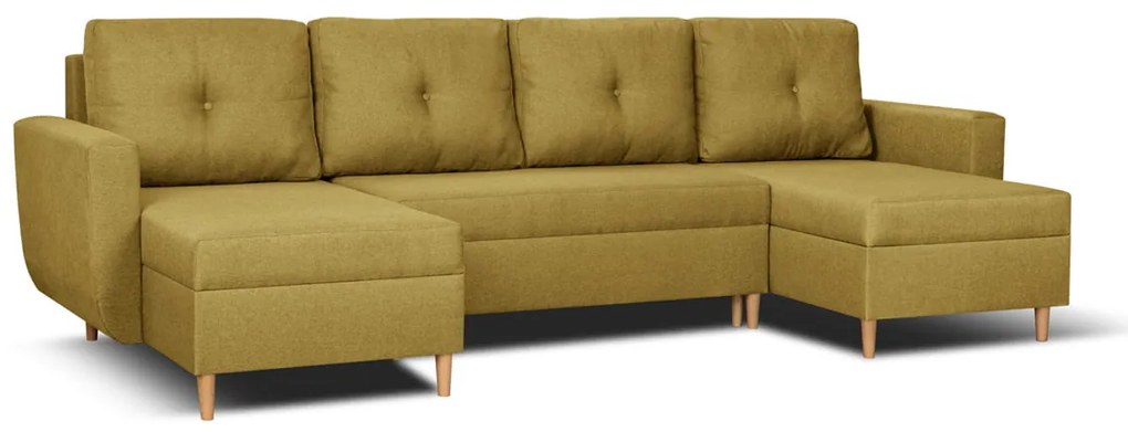 Rohová sedacia súprava s funkciou spania DORIS MAX Žltá