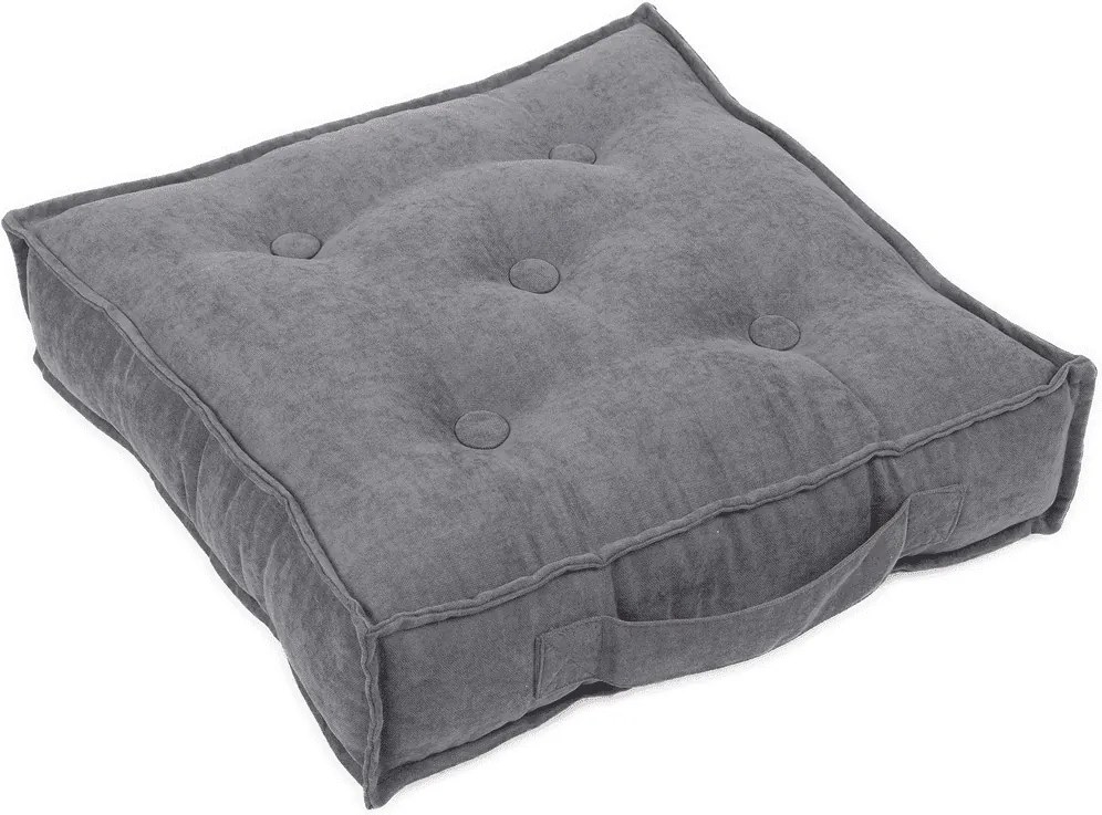 Prešívaný puf grafitová 46x46x13cm