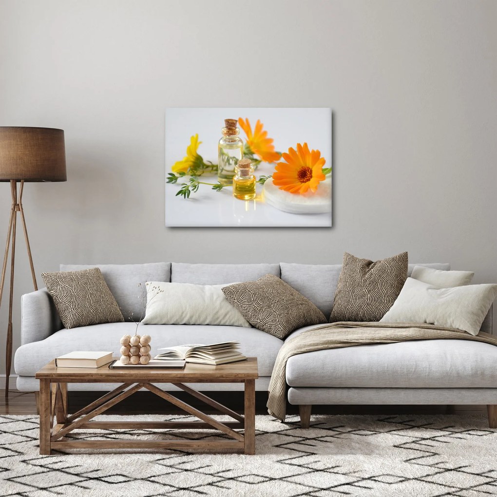 Obraz oranžových kvetín (70x50 cm)