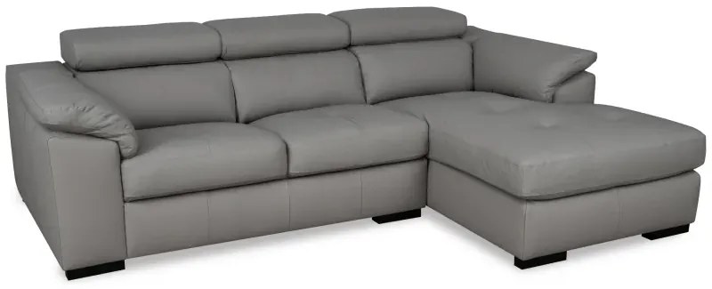 Kožená rohová sedacia súprava LOREN II, pravá, sivá (madras - 128 grey)