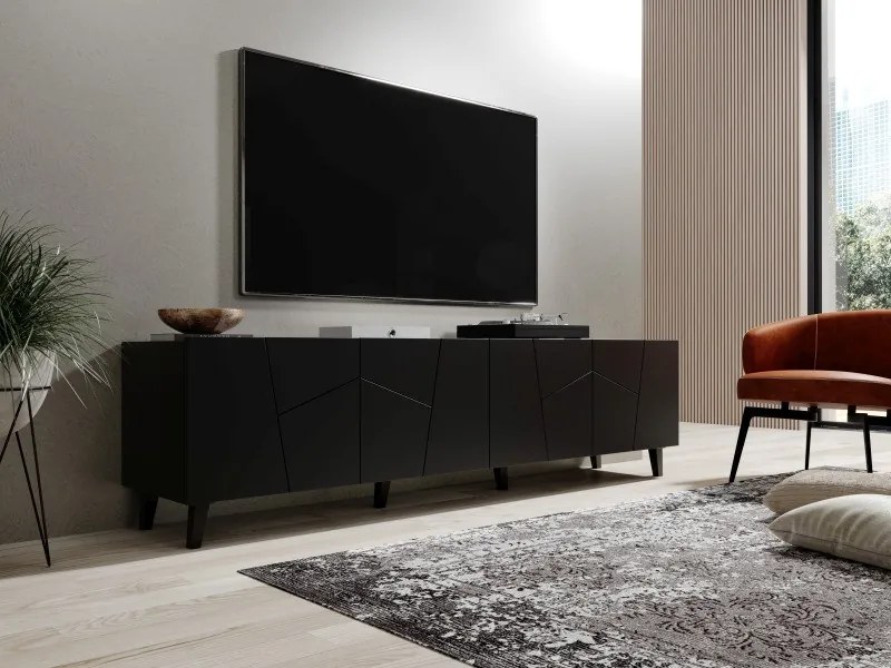 TV stolík Etna 200 cm čierny