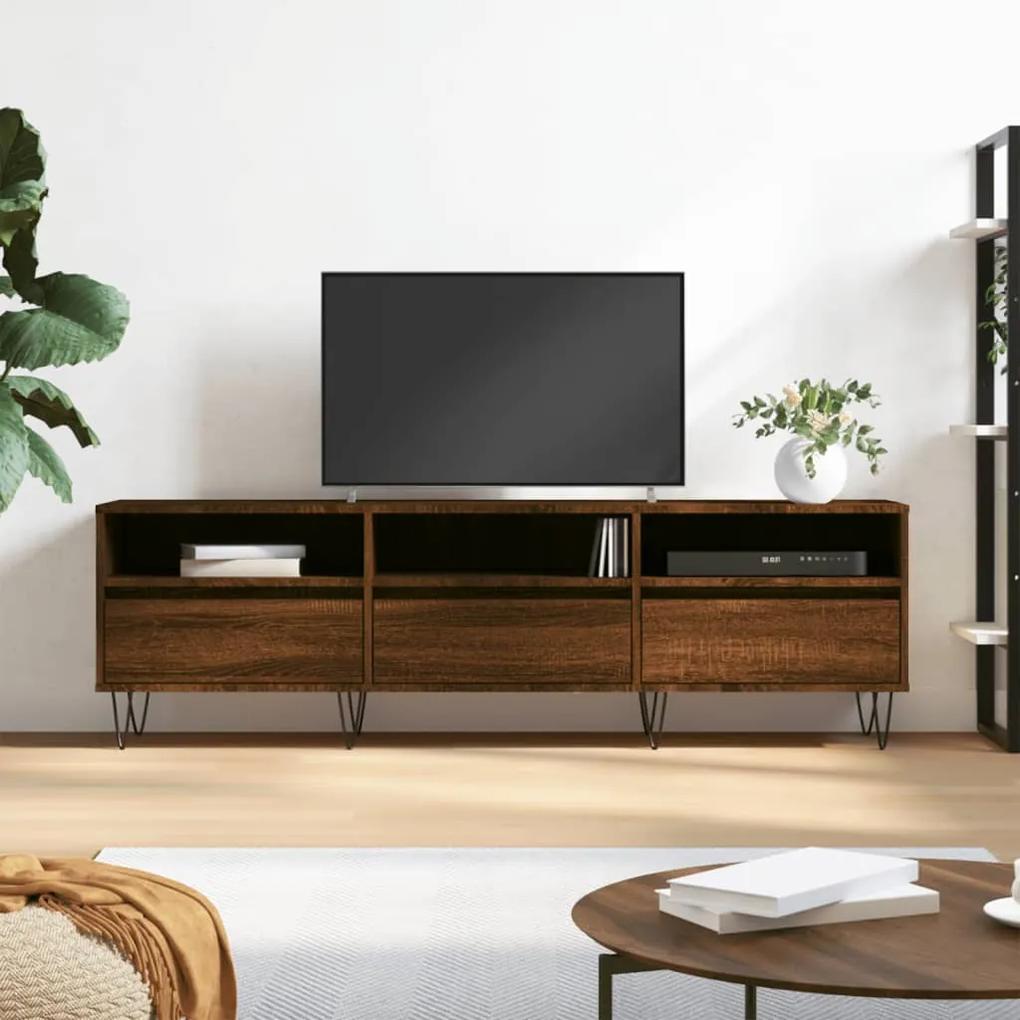 TV skrinka hnedý dub 150x30x44,5 cm kompozitné drevo 831283