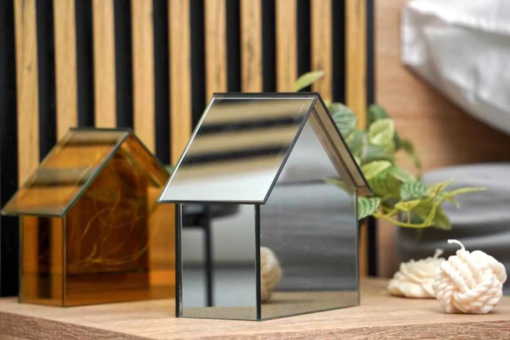 LED sklenený domček ELITE, sivý - viac veľkostí Veľkosť: L