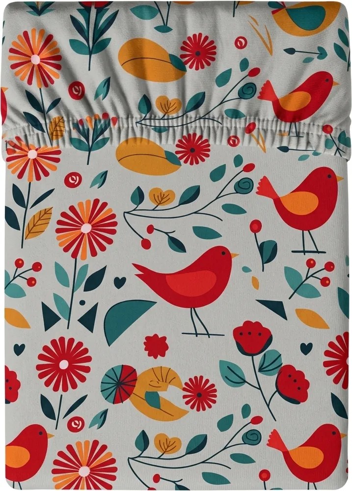 Plachta z mikrovlákna RETRO BIRD farebná 90x200 cm