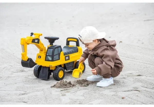 Odrážadlo báger CAT 2xAA žltá/čierna