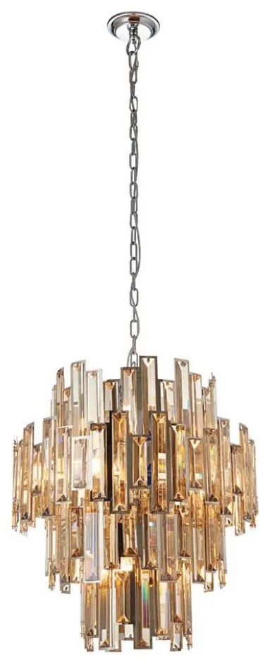 Endon 72744 - Krištáľový luster na reťazi VIVIANA 12xE14/40W/230V dymový