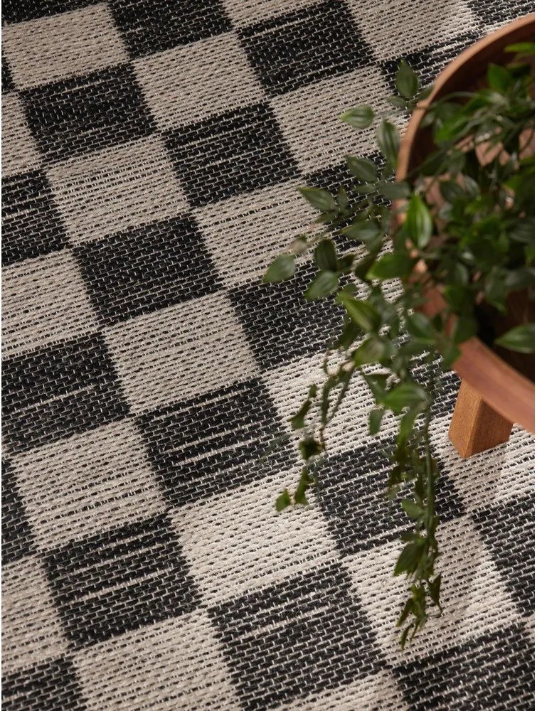 Čierny/krémovobiely obojstranný/ručne tkaný koberec s prímesou juty 120x170 cm Rex – Hanse Home