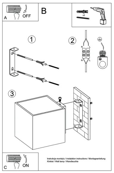 Sollux SL.0057 - Nástenné svietidlo QUAD 1 1xG9/8W/230V čierna