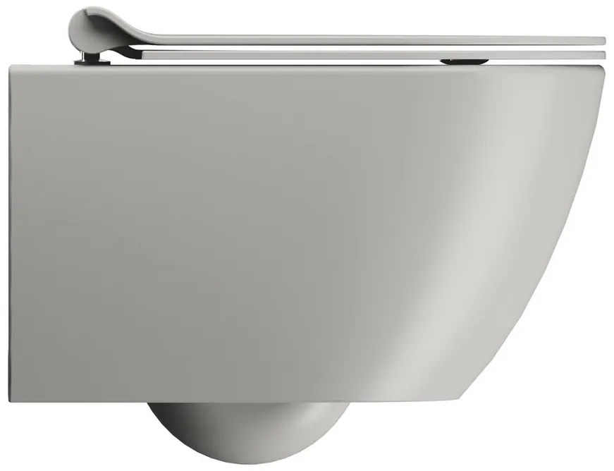 GSI GSI, PURA závesná WC misa, Swirlflush, 36x50cm, šedá matná, 881617