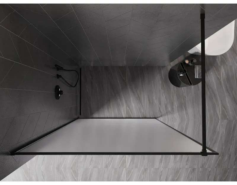 Mexen, Mexen Kioto-XF sprchová stena s rámom 60 x 202 cm, matná 10 mm, čierna - 800-060-104-70-30-X