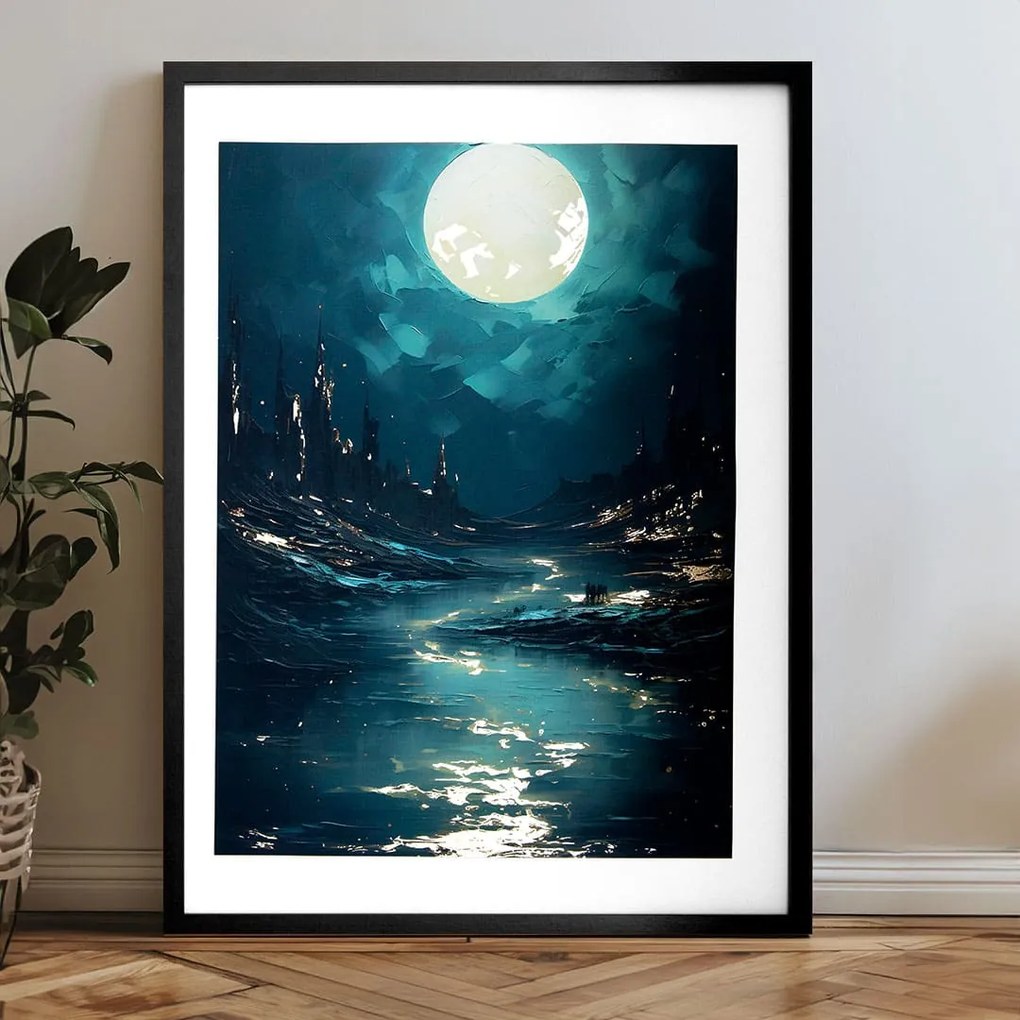 Plagát na stenu s EXTRA efektom - Moonlit Waves
