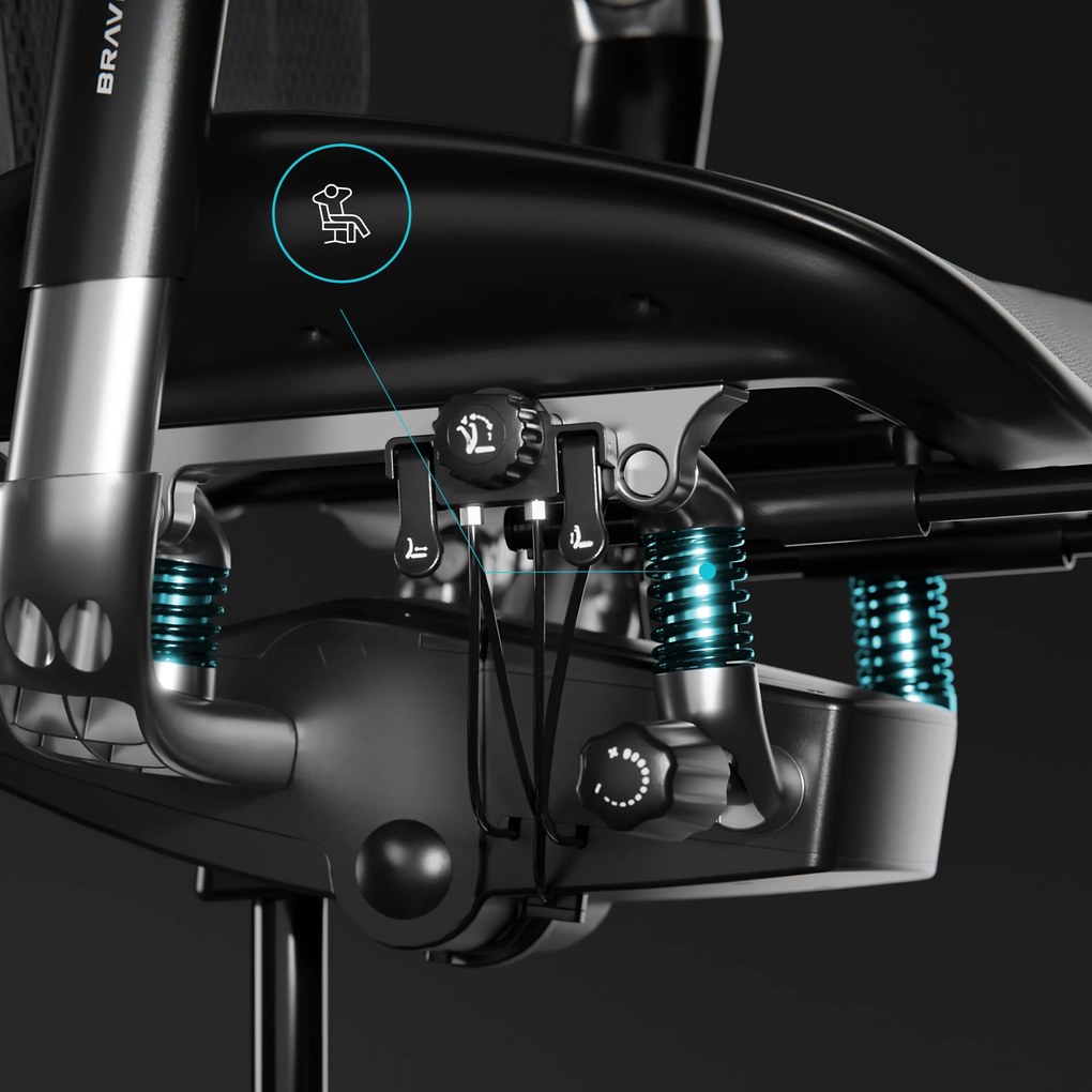 Ergonomická kancelárska stolička s podnožkou Premium Normal Size, čierna: Diablo V-Kinetic
