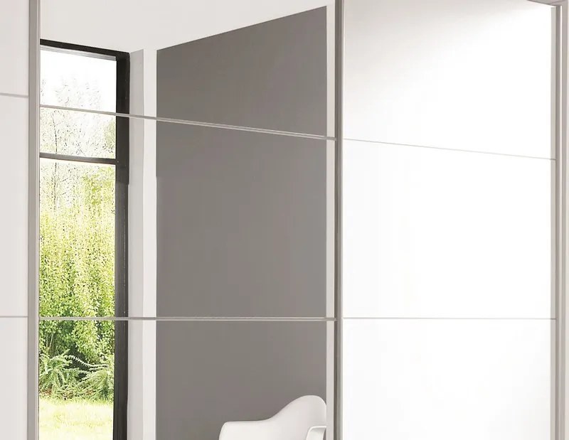 Šatníková skriňa Ernie, biela / zrkadlo