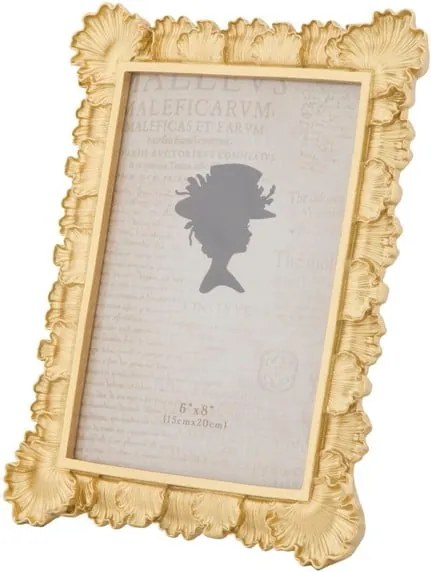 Žltý fotorámik v živicovom ráme Mauro Ferretti Loff Glam, 21,3 × 26,8 cm