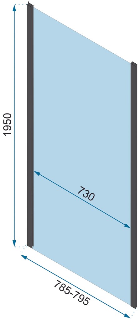 Sprchovací kút MAXMAX Rea RAPID slide 120x80 cm - čierny