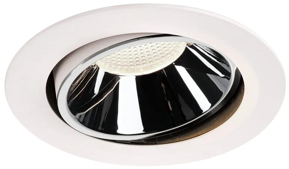 Stropné svietidlo SLV NUMINOS® MOVE DL XL vnitřní LED zápustné stropné svietidlo biela/chrom 4000 K 20° otočné a výkyvné 1003759