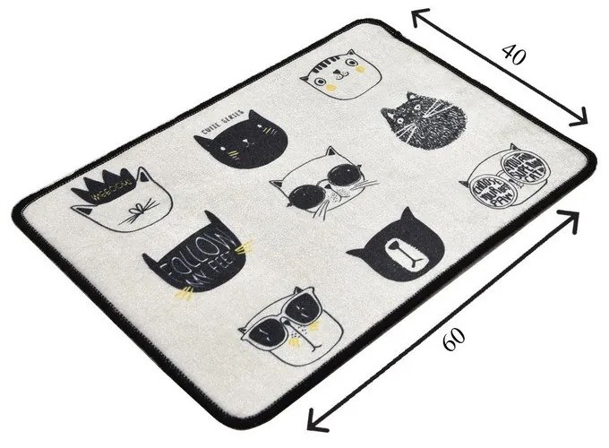 Čierno-béžová kúpeľňová predložka 40x60 cm Cutie – Foutastic