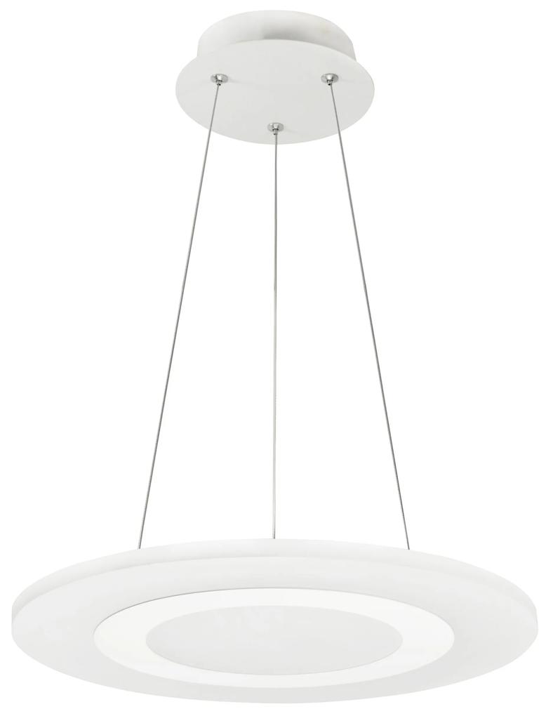 PLX Závesné moderné LED osvetlenie MICHEAL, 17W, denná biela, 35cm, okrúhle, biele