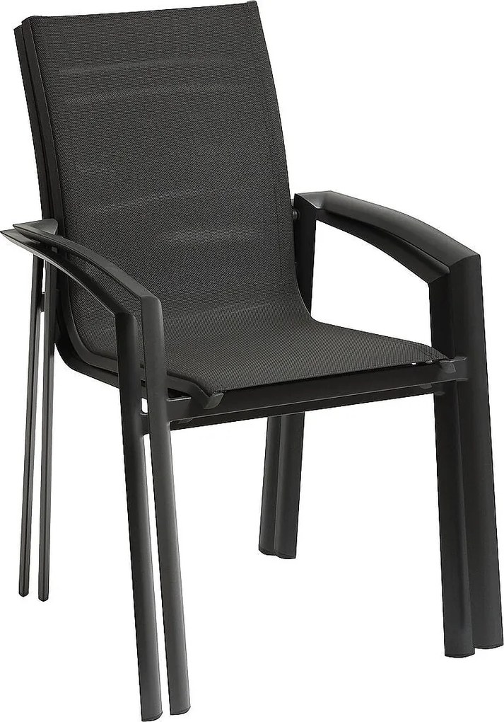 DEOKORK Hliníkové kreslo s textíliou NOVARA (antracit)