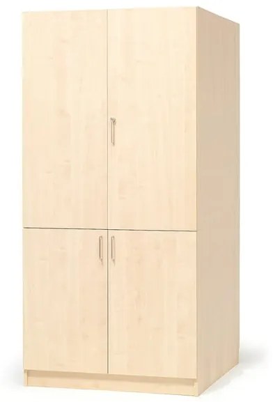 Drevená úložná skriňa THEO, 4 dvere, 1000x600x2100 mm, breza