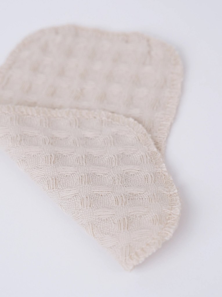 Vaflové kozmetické obrúsky (4 ks) - prírodná