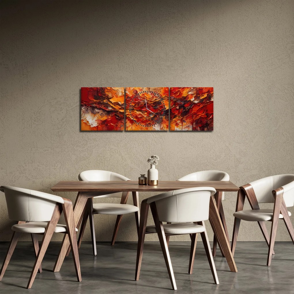 Obraz - Abstrakcia (s hodinami) (90x30 cm)