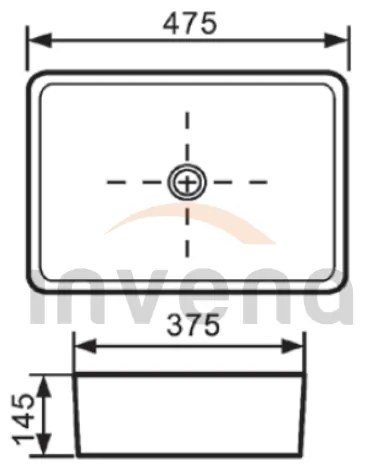 Invena Paro, keramické umývadlo na dosku 47,5x37,5x14,5 cm, čierna matná, INV-CE-36-005-C