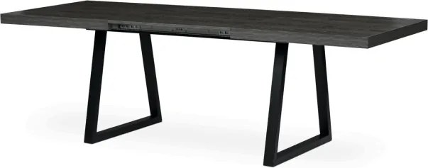 Jedálenský stôl 160x90 cm, rozkladací HT-R5624 GREY dub sivý / čierne nohy