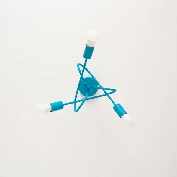 LED Detský prisadený luster OXFORD 3xE27/15W/230V modrý