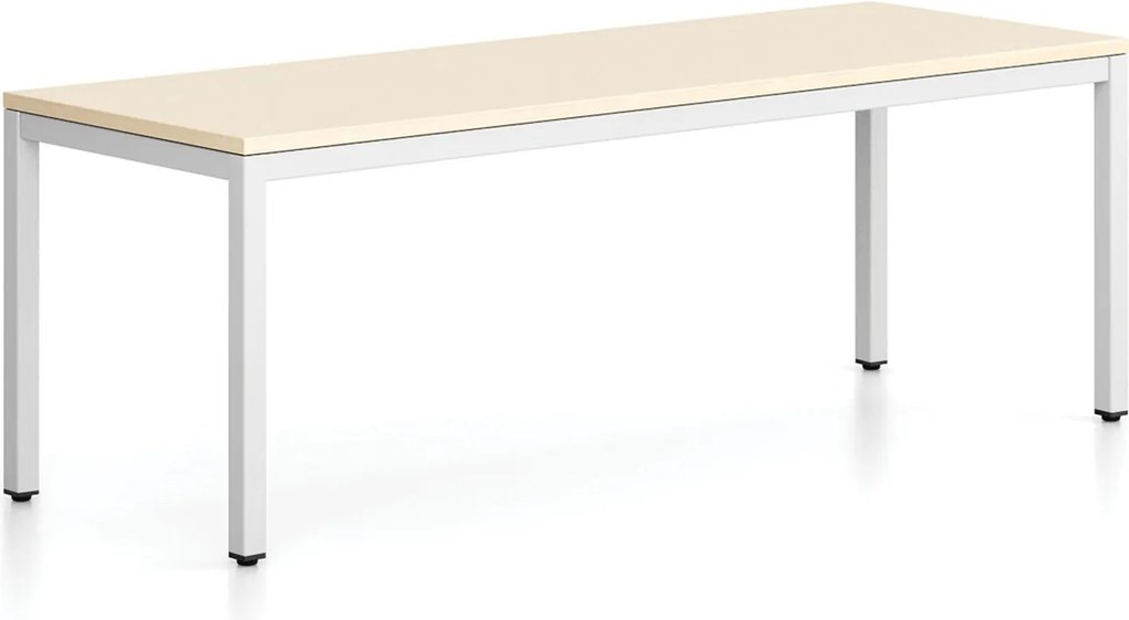 Lavica FRAME, biela podnož, 1685 x 404 x 468 mm, breza