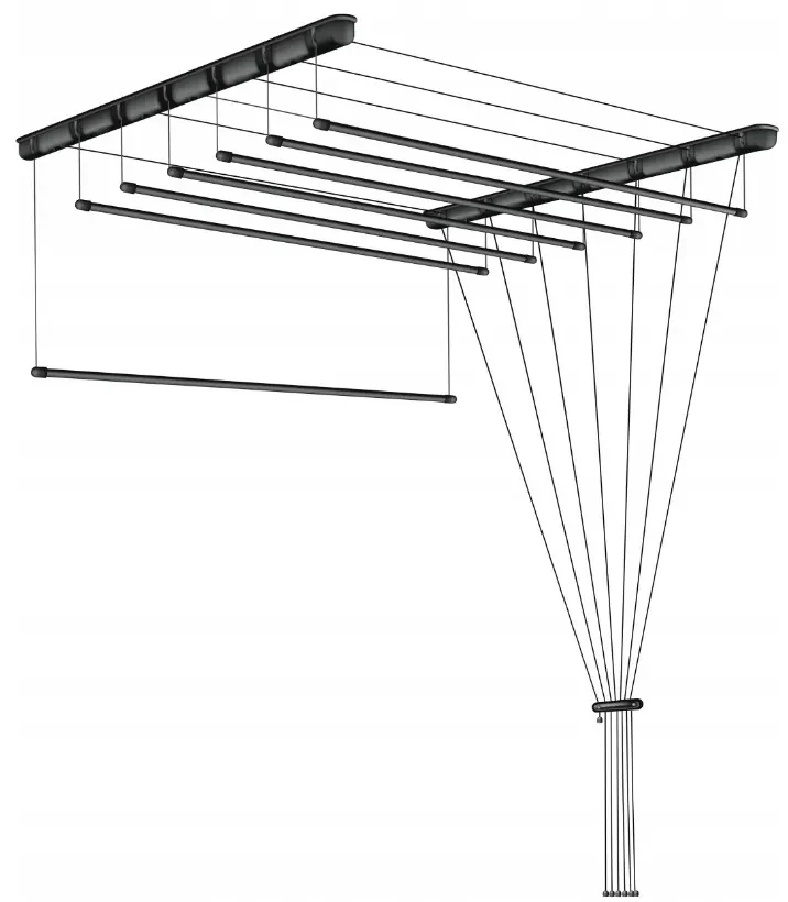 Erga Erga, stropný vešiak na sušenie bielizne 7x110 cm, čierna, ERG-SEP-10SUSSU7PCZ11