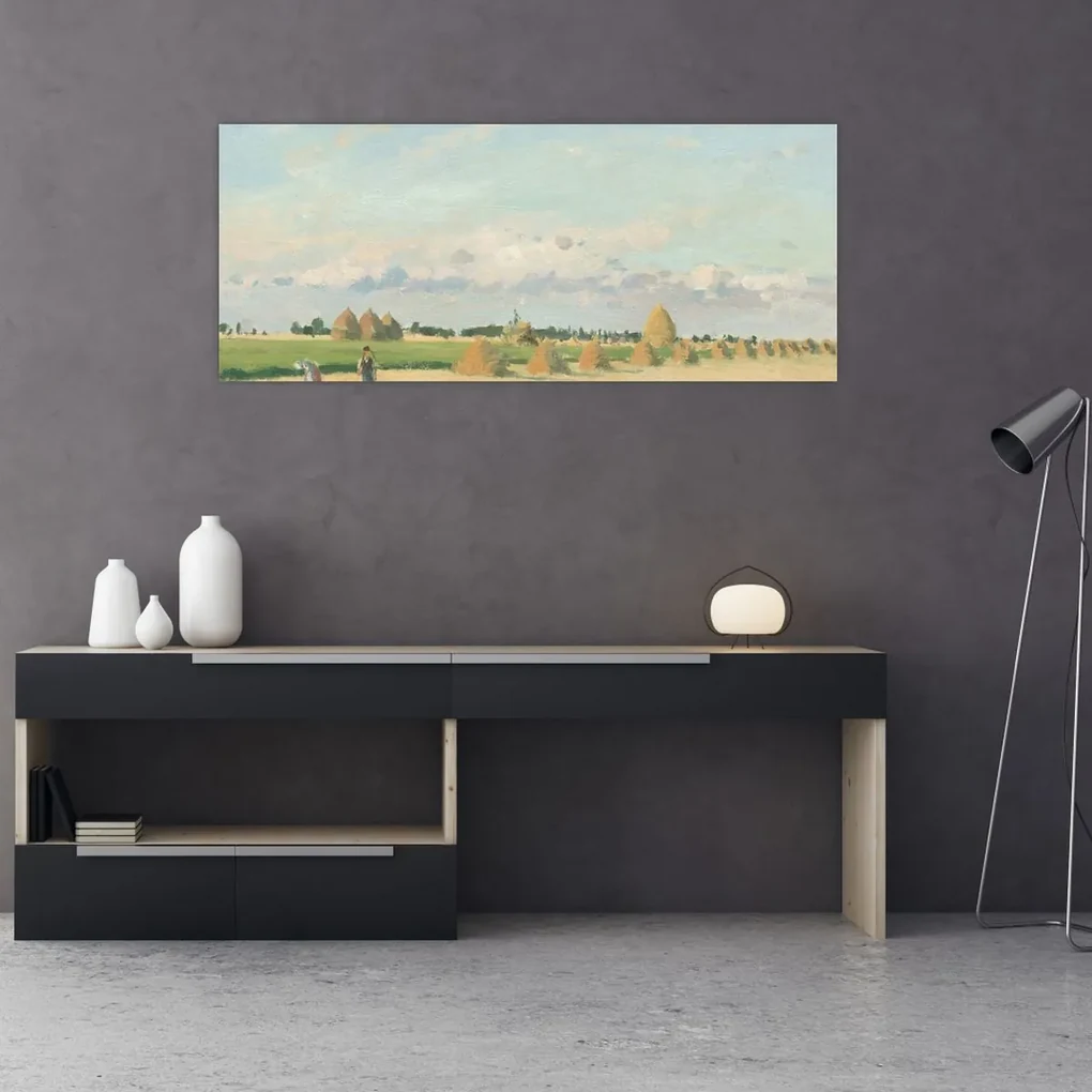 Obraz - Camille Pissarro, Landscape, Ile de France, reprodukcia (120x50 cm)
