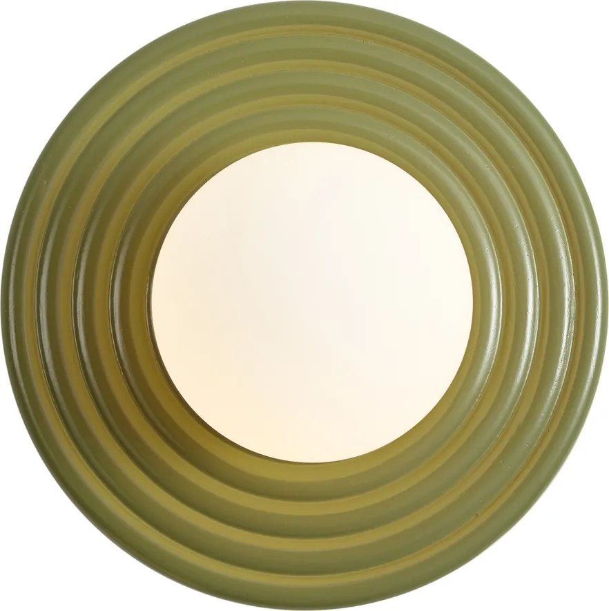 Retro nástenná lampa zelená s opálovým okrúhlym 20cm IP44 - Lila