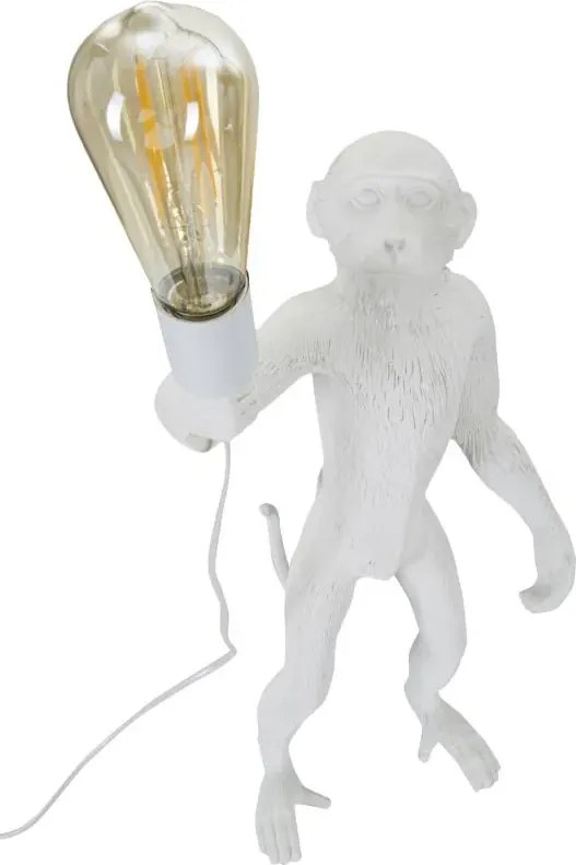 Stolná lampa Opica 55 cm biela