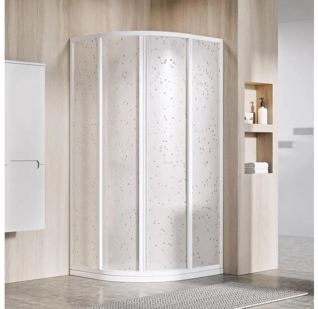 Ravak 3117O10211 - Štvordielny štvrťkruhový sprchový kút SUPERNOVA 90x90 cm biely