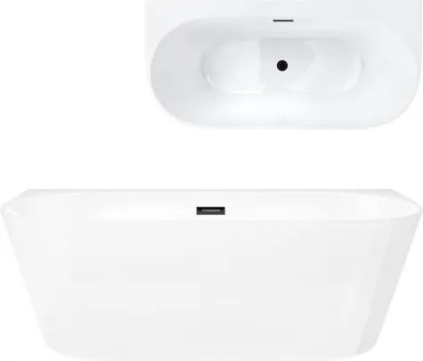 Nástenná vaňa Corsan Mono 150 x 75 cm so širokým okrajom Grafitová korková