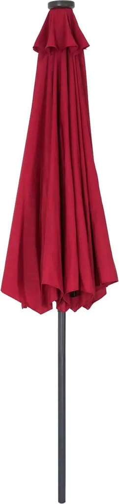 Zahradní slunečník s LED osvětlením Floridas 270 cm červený