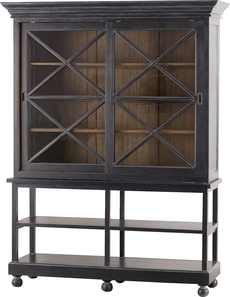 Kredenc Rimir 160 x 50 x 220 old black &amp; natural