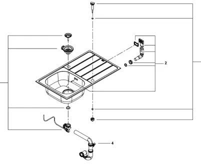 GROHE 31552SD1 - Drez K200 860 x 500 mm nerezová oceľ
