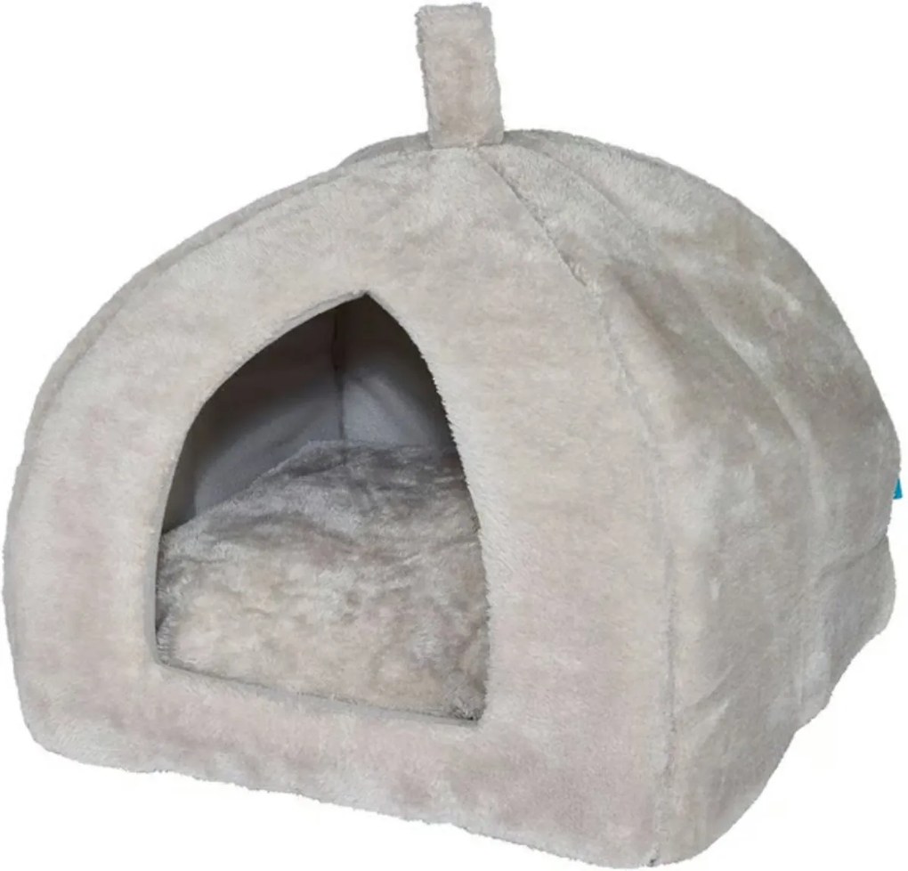 Plyšový pelech pre psa/mačku HUISE 40x35 cm, svetlosivý