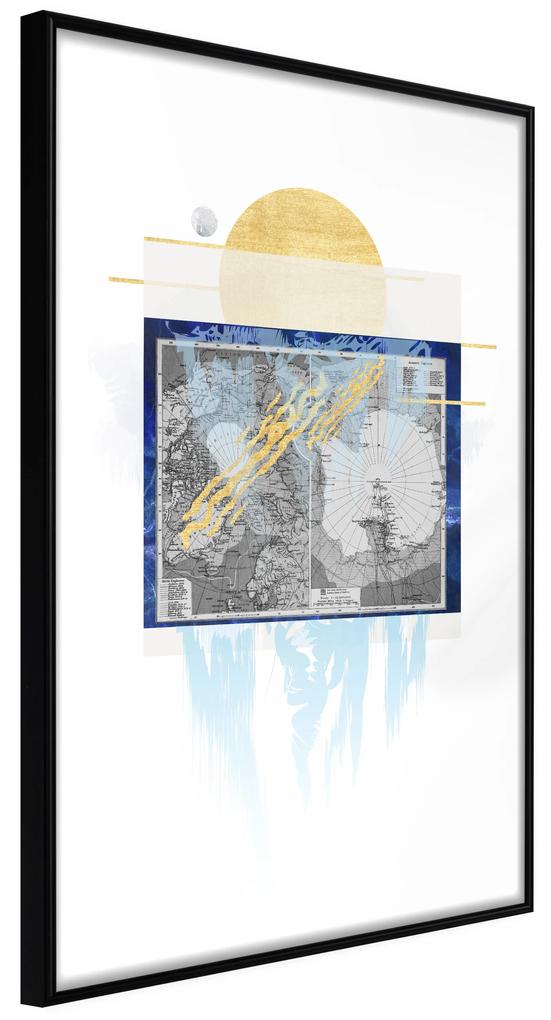Artgeist Plagát - Antarctica [Poster] Veľkosť: 40x60, Verzia: Zlatý rám s passe-partout