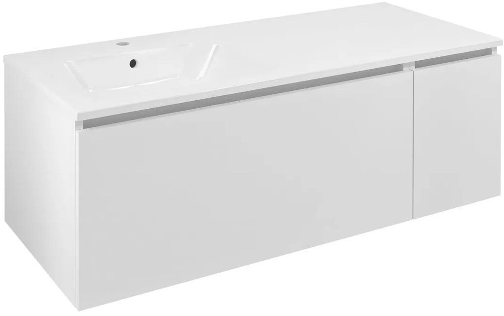 Sapho Sapho, LOREA skrinka 120x46x51,5cm (90+30cm), ľavá, biela matná, LE090-3131-L-01