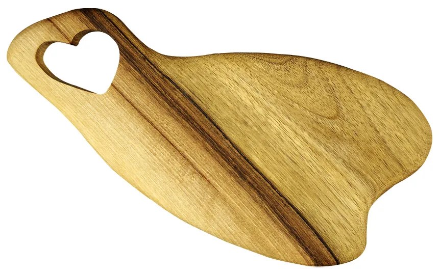 AMADEA Drevená doska srdce, masívne drevo, 28 x 14 cm, český výrobok