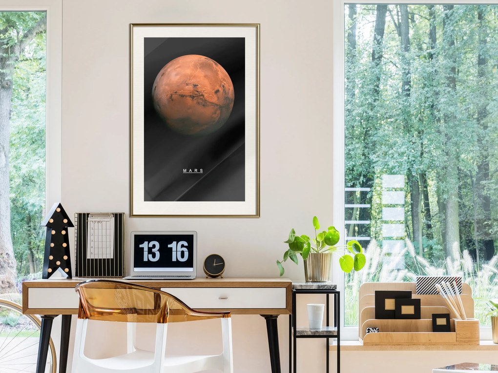 Artgeist Plagát - Mars [Poster] Veľkosť: 20x30, Verzia: Zlatý rám s passe-partout