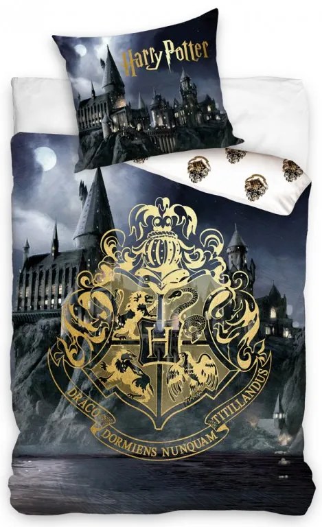 Carbotex Bavlnené obliečky 140x200 + 70x90 cm - Harry Potter Cesta do Bradavíc