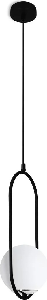 Závesné svietidlo Florence, 1x biele sklenené tienidlo, b/ch, U