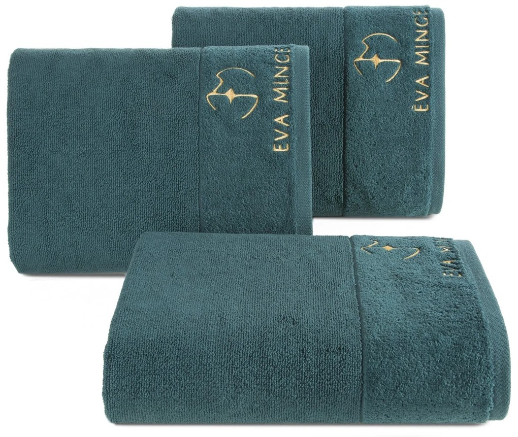 BAVLNENÝ UTERÁK EVA MINGE GAJA 70X140 CM TMAVOZELENÁ